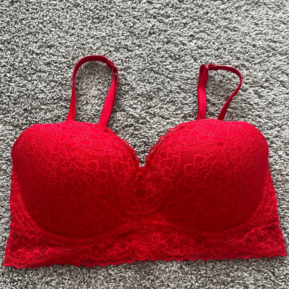 Victoria's Secret Vibrant Red Lace Bra